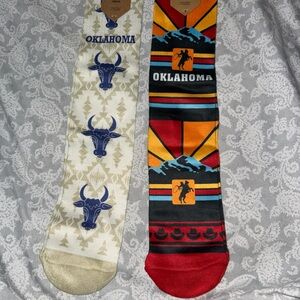 2 Oklahoma Socks Mens L-Xl